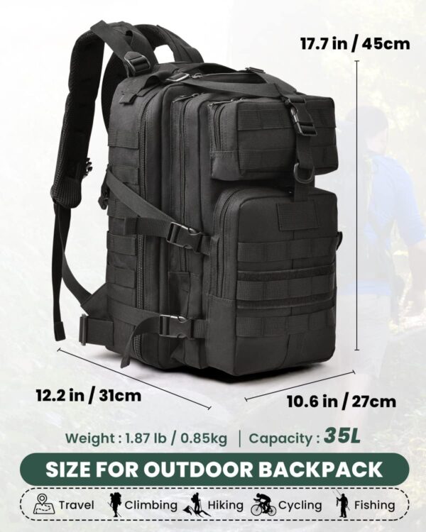 Multi-Functional Military Tactical Backpack - Ideal for Hiking, Everyday Use, Emergency Prep, and Outdoor Activities - Image 2