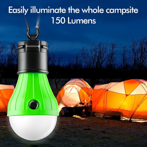 Tent Lamp 4 Packs Portable LED Tent Lights Clip Hook Hurricane Emergency Lights LED Camping Lights Bulb Camping lights Camping Equipment for Camping Hiking Backpacking Outage - Image 2