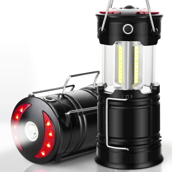 2 Pack Camping lights Camping Accessories USB Rechargeable and Battery Powered 2-in-1 LED Lanterns, Hurricane Lights with Flashlight and Magnet Base for Camping, Hiking, Emergency, Outage