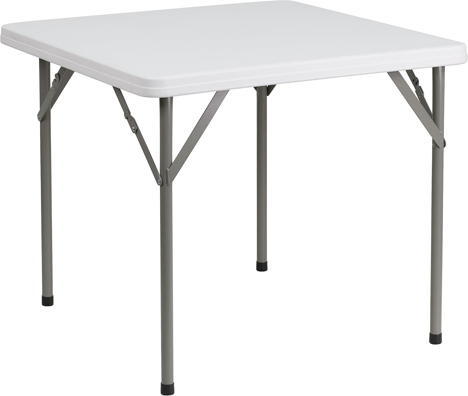 2.85' Square Plastic Folding Event Table for Indoor/Outdoor Events, Portable Banquet Table with Locking Legs, White
