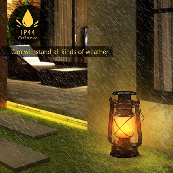 Solar Lantern Outdoor Hanging Solar Lights Dancing Flame Led Waterproof Camping Lamps, Landscape Decor for Table Patio Garden Yard Pathway Porch 2 Pack - Image 2